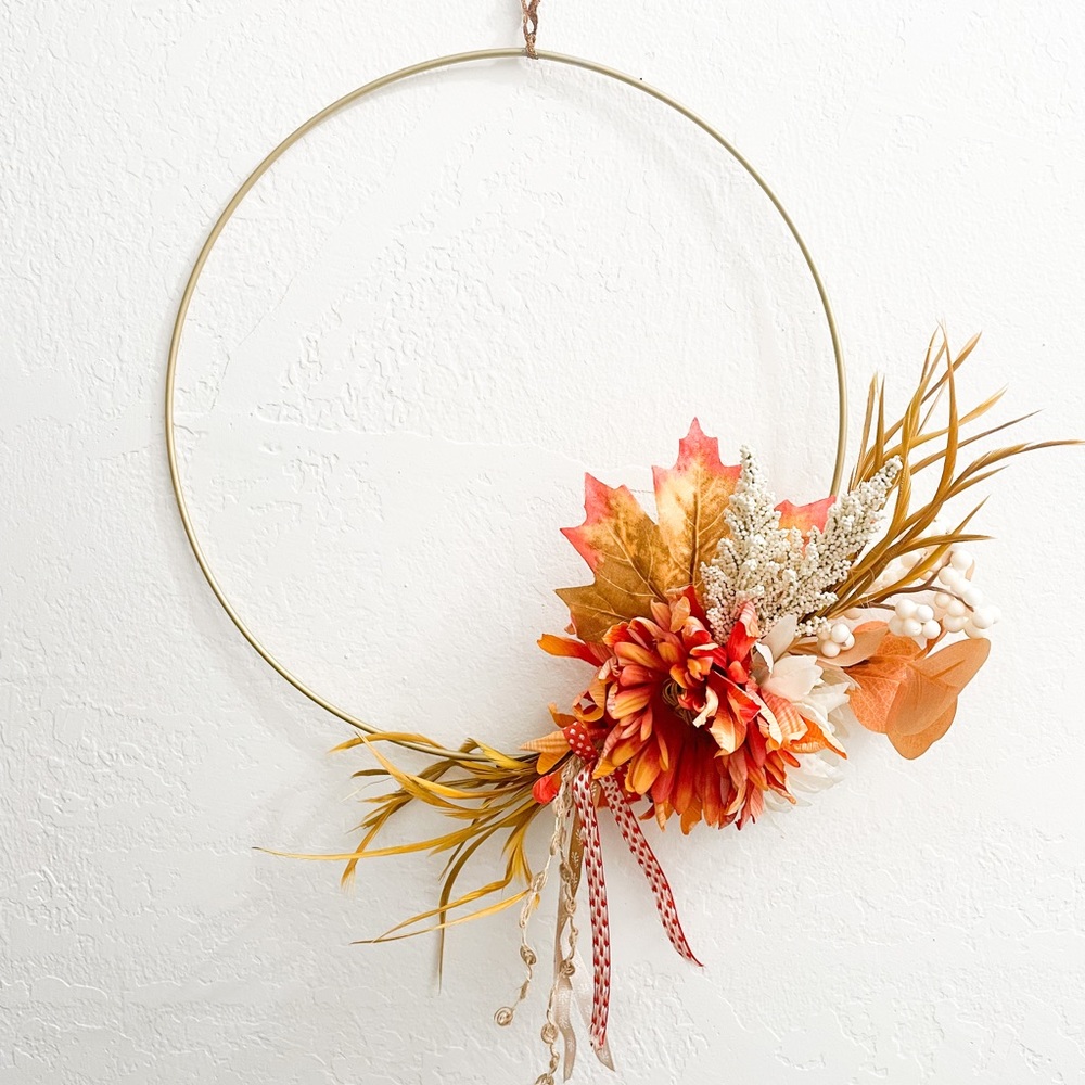 Fall Boho Floral Medal Wreath